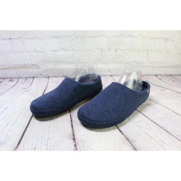 LL Bean Blue Sweater Knit Fleece Cozy Comfort Slipper Scuff Size 10 M - Picture 2 of 9